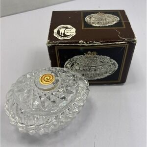 Crystal Vintage Lidded Egg Nachtmann Bleikristall W/Box W Germany 3.5" Trinket